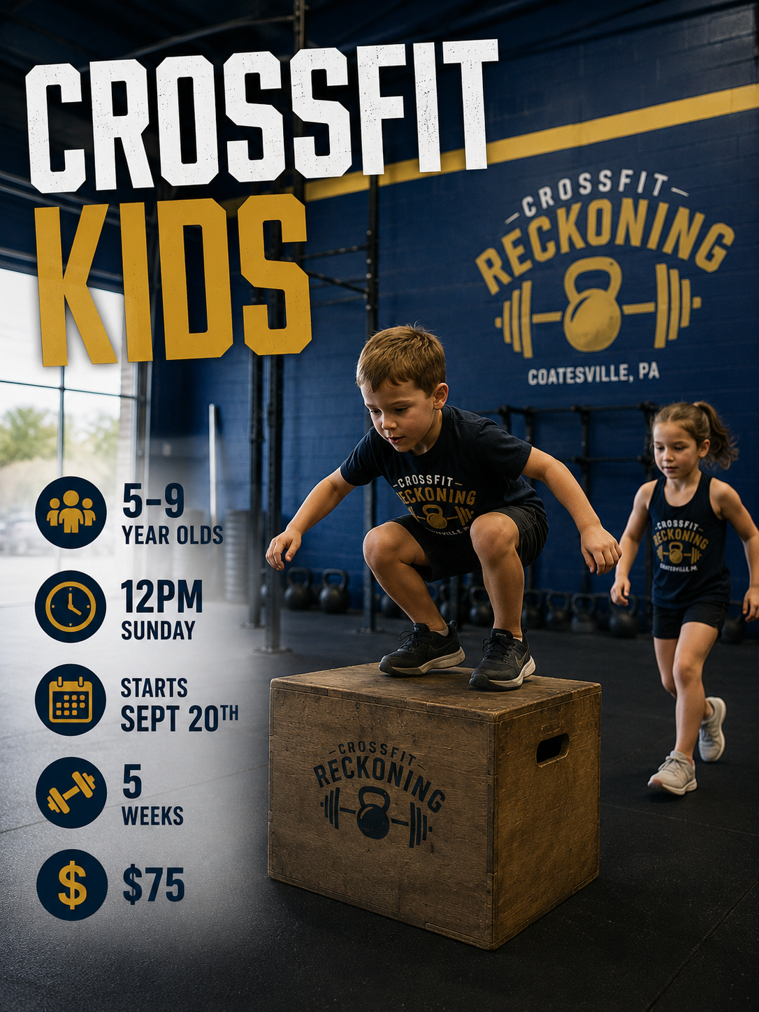 CrossFit Kids at CrossFit Reckoning — 5 to 9 year olds, Sundays 12PM, starts September 20, 5 weeks, $75