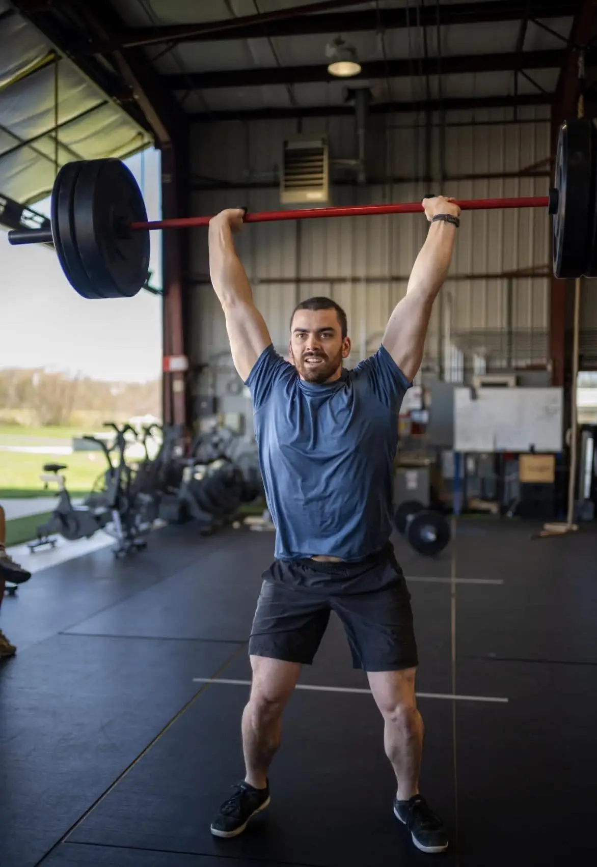 Member deadlifting