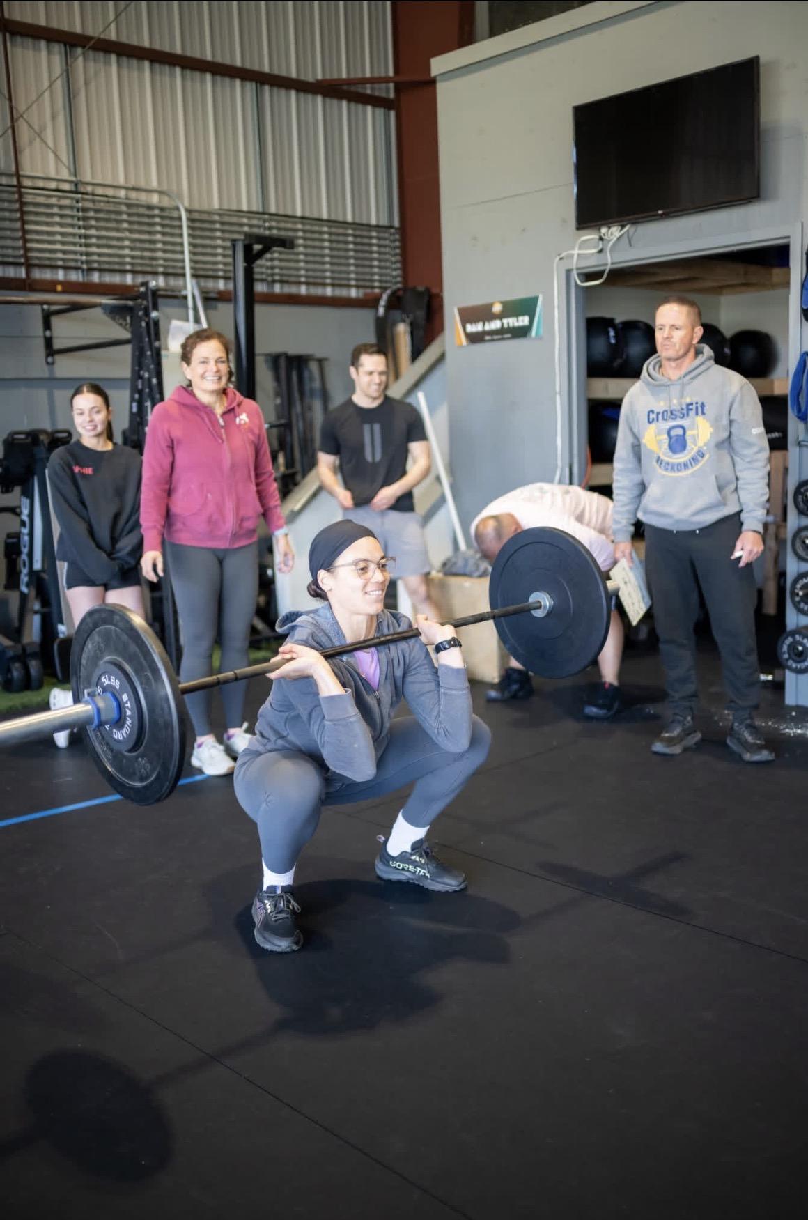 Member front squatting at CrossFit Reckoning