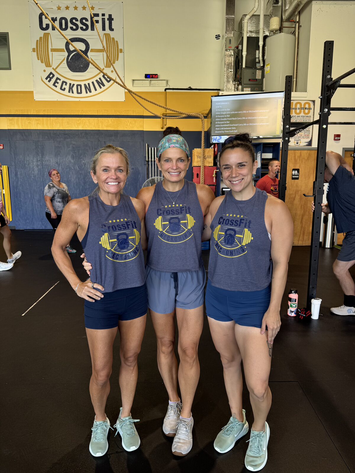 Members celebrating after a workout at CrossFit Reckoning